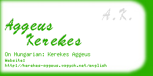 aggeus kerekes business card